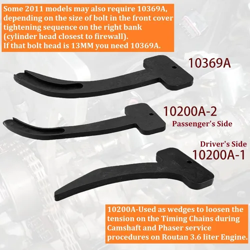 Miniatura 2 de 6 herramientas de cadena de distribución Phaser de árbol de levas compatibles con VW Chrysler Jeep Dodge 3.6L 10200A 10369A 10202A