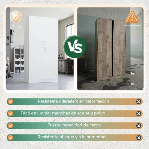 Miniatura 9 de Letaya Gabinete de Almacenamiento de Metal con Puerta con Cerradura Estante Ajustable, Casilleros de Acero de 72" para Oficina, Hogar, Escuela