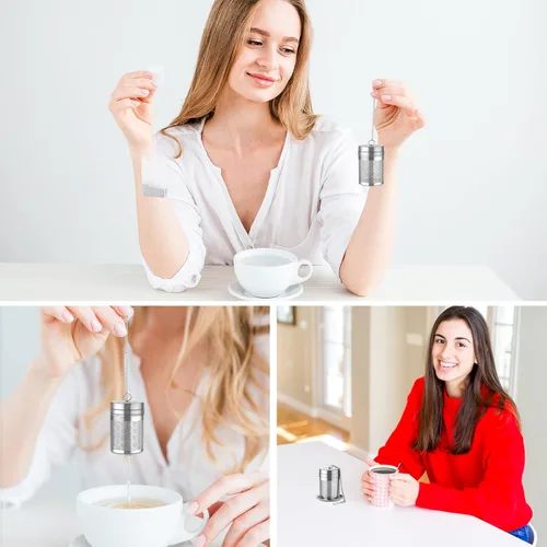 Miniatura 7 de Infusores de té para té suelto, juego de colador de té de acero inoxidable 18/8, malla extra fina para té preparado, especias y condimentos Paquete