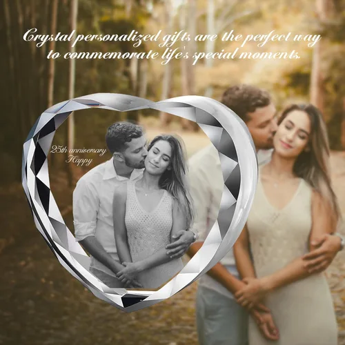 Miniatura 5 de Foto de cristal 3D personalizada, regalos personalizados para mujeres, mamá, marco de fotos de cristal, regalos de aniversario personalizados