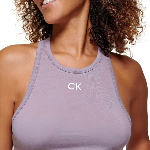 Miniatura 8 de Calvin Klein Performance Camiseta básica Calvin Klein con espalda cruzada para mujer, Lila ahumado