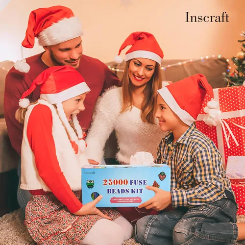 Miniatura 6 de Inscraft Kit de 25000 cuentas de fusibles con caja de almacenamiento portátil de 3 capas, juego de cuentas de hierro de 26 colores de 0.197 in