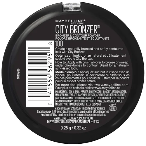 Miniatura 3 de Maybelline Maquillaje en polvo bronceador de la ciudad de Nueva York, bronceador y polvo de contorno, 100, 0.32 onzas CIUDAD BRONZR 100