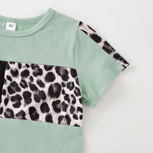Miniatura 59 de Ropa de verano para niña, camiseta de manga corta para bebé, pantalones cortos, estampado de leopardo, camuflaje, de 18 meses a 6 años