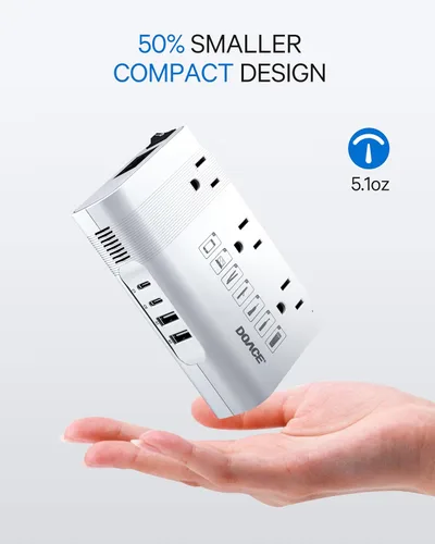Miniatura 6 de DOACE Convertidor de voltaje de Estados Unidos a Europa, convertidor de 350 W para viajes europeos para rizadores y alisadores de cabello, adaptador