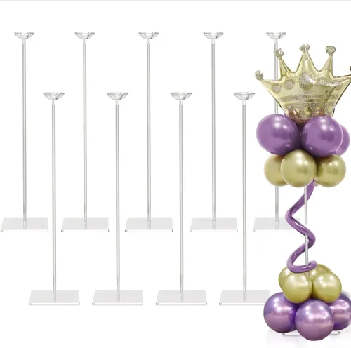 Miniatura 7 de TEKXYZ Soporte de globo acrílico transparente de 15.75 pulgadas de altura para decoración de centro de mesa, juego de 4