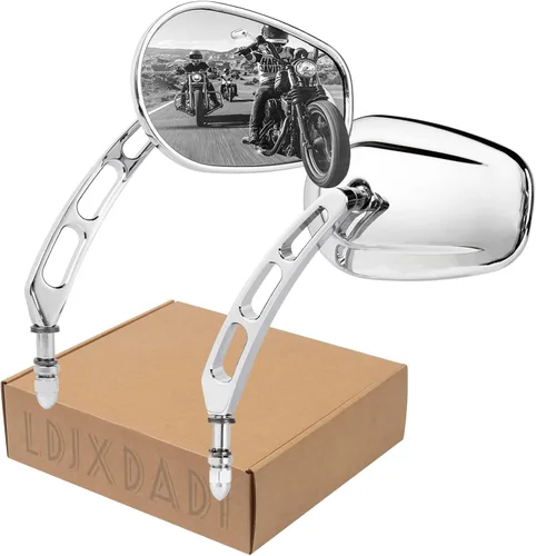 Espejos retrovisores cromados de 8mm para Touring Road Glide FLTRX Electra Glide FLHT Road King FLHR Street Glide FLHX Sportster Dyna Softail Cromo