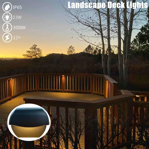 Miniatura 2 de Luces LED para Cubierta Exterior Iluminación de Paisaje de Bajo Voltaje 12V CA/CC Aluminio Fundido Luces de Poste de Patio Escalón Luces de Montaje