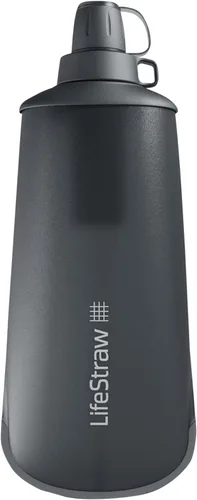 LifeStraw Filtro de agua Peak Series, 1 litro, gris montaña oscuro, protege contra bacterias y parásitos, ultracompacto y versátil