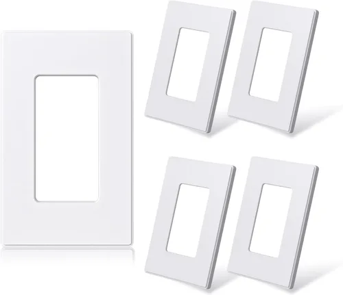 Miniatura 8 de ELEGRP Placas de pared decorativas sin tornillos de 1 gang, tamaño estándar, cubierta de placa frontal termoplástica irrompible para interruptor