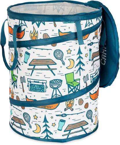Camco Contenedor Utilitario Desplegable – Úselo como Bote de Basura Plegable al Acampar – Contiene Bolsas de Basura de Cocina de 30 Galones – Mide 2