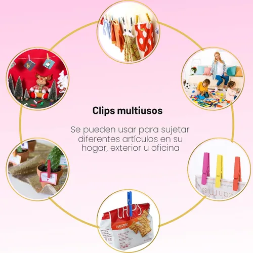 Miniatura 7 de Pinzas para ropa, Pinzas para ropa de colores 50 piezas 2.9" Madera natural de abedul, agarre fuerte, pinzas para ropa coloridas, pinzas para ropa