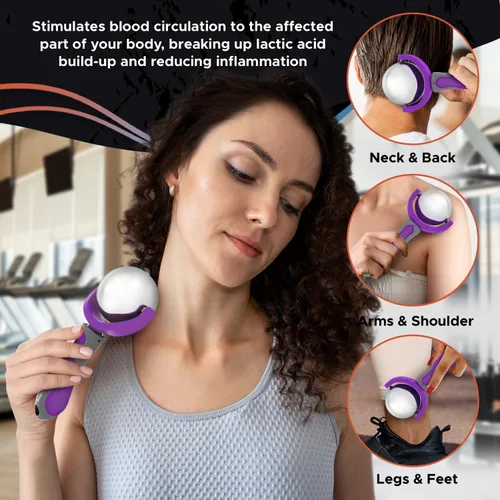Miniatura 5 de PRIME Fitness bola giratoria para masajes en frío Terapia en frío Bola rodante de hielo con mango palo criogénico Alivio del dolor muscular