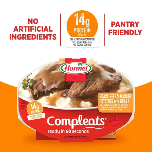 Miniatura 9 de HORMEL COMPLEATS - Carne asada y puré de patatas con salsa, de microondas, 9 onzas (paquete de 6)