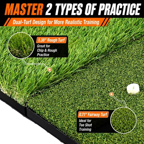 Miniatura 3 de Premium Golf Hitting Mat, 10mm Foam Padding with Rubber Backing Golf Mat, Golf Practice Mat for Indoor and Outdoor Training