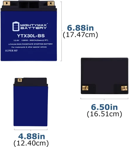 Miniatura 2 de Mighty Max Battery YTX30L-BS - Batería de repuesto de litio compatible con Power-Sonic PIX30L-BS