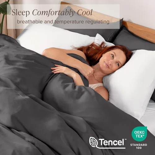 Miniatura 2 de Bare Home Tencel - Juego de funda de edredón - Lyocell derivado de eucalipto - Funda de edredón ultra suave de 2 piezas y fundas de almohada