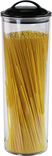Miniatura 2 de Reston Lloyd Recipiente de almacenamiento de pasta de espagueti transparente alto con tapa hermética sin BPA para organización de despensa de Negro