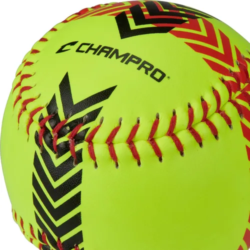Miniatura 6 de Champro Juego de softbol de entrenamiento a rayas (amarillo óptico, 12 pulgadas)