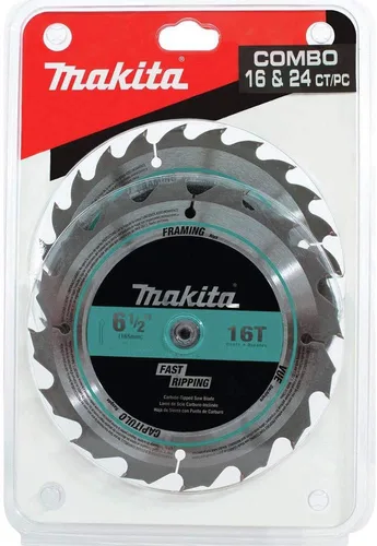 Makita T-01426 Juego de hojas de sierra circular con punta de carburo de 2 piezas de 6-1/2"