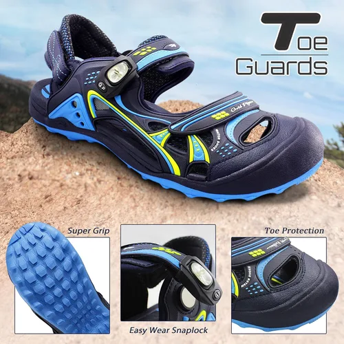 Miniatura 6 de Gold Pigeon Shoes Sandalias de atleta con puntera cerrada y cierre fácil para niños