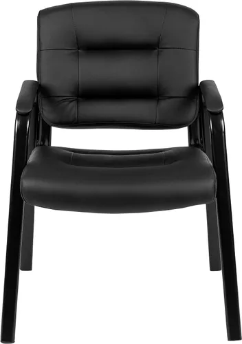 Miniatura 7 de Flash Furniture Darwin Flash Fundamentals LeatherSoft - Silla de recepción ejecutiva, moderna silla copetuda para sala de estar u oficina
