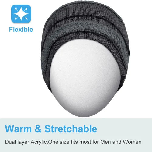 Miniatura 33 de Rotibox - Gorro inalámbrico con Bluetooth para deportes al aire libre, regalo de Navidad.