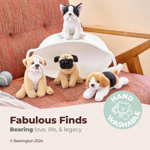 Miniatura 3 de Bearington Lil' Hunter Beagle - Animal de peluche suave y esponjoso de 8 pulgadas, Beagles de peluche realistas, adorables peluches de cachorro