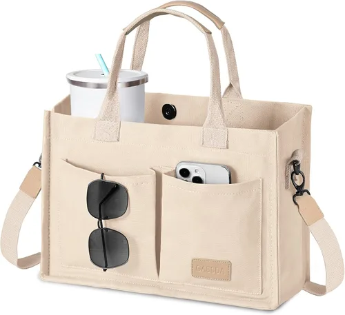 Miniatura 22 de GASSDA Canvas Tote Bag for Women Crossbody Work Purse with Pockets Top Handle Handbag Satchel Bags for Travel Nurse Teacher