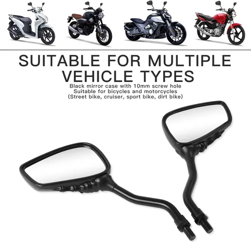 Miniatura 3 de DREAMIZER Espejos de motocicleta Black Skull para manillar – Espejos laterales retrovisores de 0.315 in y 0.394 in para Shadow Spirit 750 Aero Grom