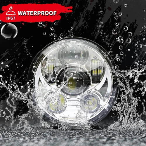 Miniatura 3 de Faro LED proyección Wisamic 5 – 3/4 pulgadas 5.75 pulgadas Daymaker para motocicletas Harley-Davidson 9 piezas foco, Plateado Plateado (sliver)