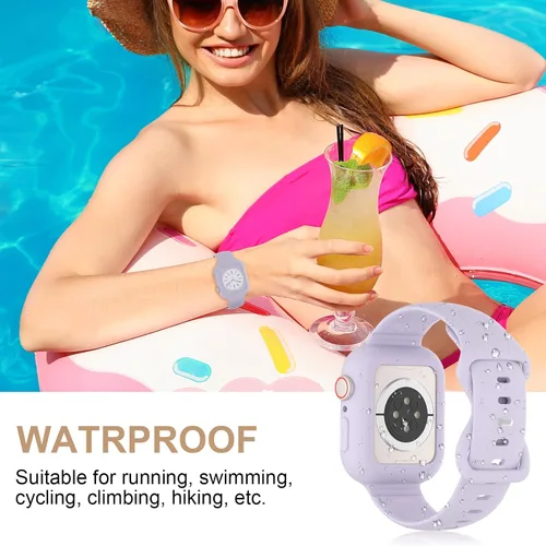 Miniatura 4 de Keebowz Funda Protectora de Silicona Compatible con Apple Watch de 38mm 40mm 41mm 42mm 44mm 45mm 46mm 49mm, Mujeres y Hombres, Correa Deportiva