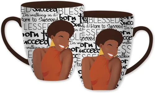 Miniatura 7 de African American Expressions - Taza Maya Angelou Barack Obama Legends Unite (15 oz.) CHMUG47, color negro