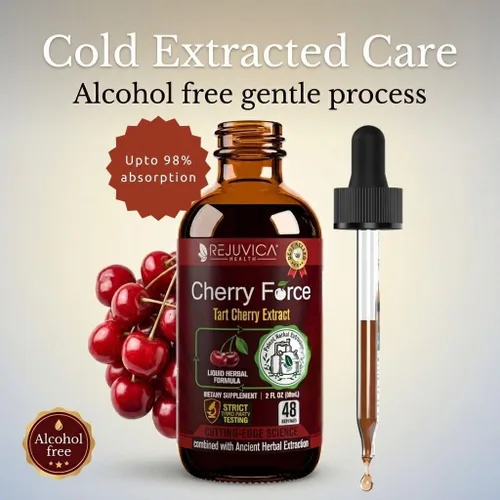 Miniatura 3 de Rejuvica Health Cherry Force - Extracto avanzado de cereza ácida - Verdaderas cerezas ácidas - Rico en fitonutrientes - Extracto líquido para una