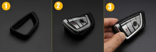Miniatura 6 de iJDMTOY Funda de silicona suave con patrón de fibra de carbono negra compatible con Toyota Supra GR 2020 en adelante
