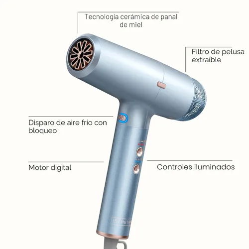 Miniatura 2 de Infiniti PRO CONAIR Secador digital, secador de pelo iónico reductor de encrespamiento con accesorios difusores y concentradores, hasta 5 veces más