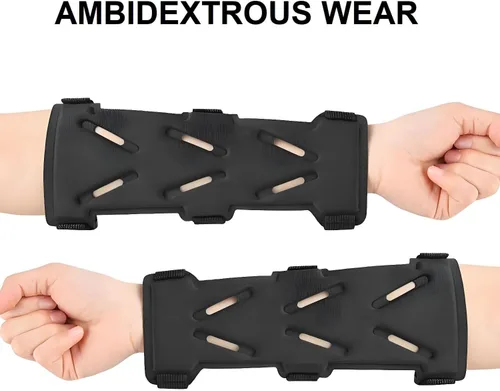 Miniatura 5 de Archery Arm Guard, Adjustable & Breathable Double-Layer Forearm Protector with 3 Straps, Unisex Ambidextrous Design for Youth & Adults, Archery