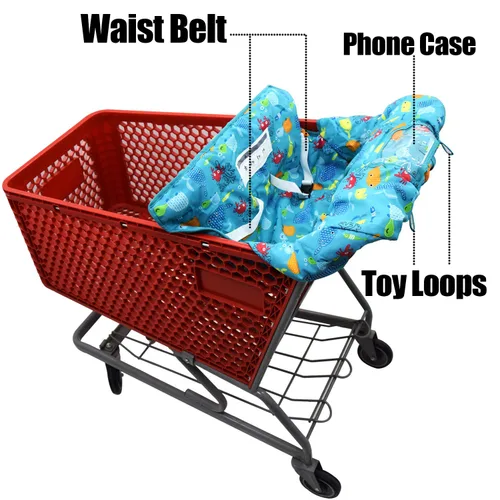 Miniatura 2 de Love&go Funda doble doble para carrito de compras para hermanos bebés con funda de transporte. Se adapta a tiendas de comestibles de almacén al por