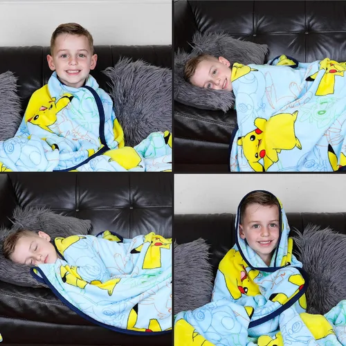 Miniatura 2 de Franco Ropa de cama para niños Manta decorativa de felpa súper suave, 62 x 90 pulgadas, Pokémon Multicolor