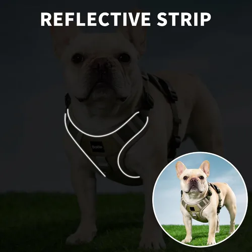 Miniatura 9 de Arnés para perro pequeño, arnés reflectante resistente táctico sin tirones y collar - seguro, sin estrangulamiento, chaleco para mascotas fácil