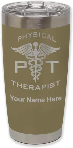 Miniatura 36 de LaserGram PT Physical Therapeut, vaso aislado al vacío de 20 onzas, grabado personalizado incluido (negro)