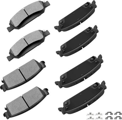 Miniatura 27 de Cciyu D627 Kit de 4 piezas de pastillas de freno cerámicas traseras 1994-2004 para Ford Mustang