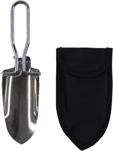 Treasure Gurus - Paleta de jardín plegable de metal pequeño para campamento al aire libre, pala de jardinería, herramienta de mano de supervivencia