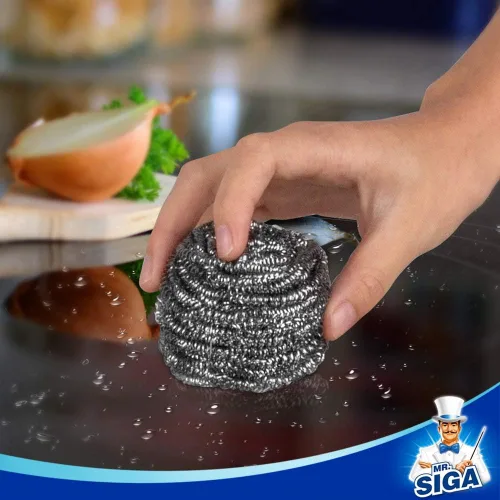 Miniatura 5 de MR.SIGA Estropajo de acero inoxidable, paquete de 6, 1.06 oz