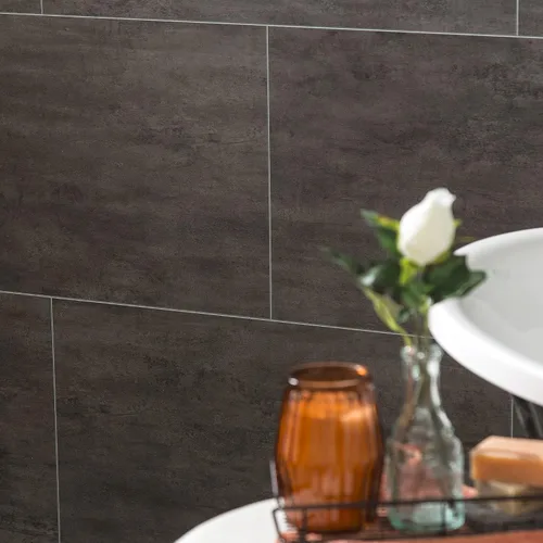 Miniatura 3 de Palisade Kit envolvente de ducha y bañera de azulejos de vinilo entrelazados de 25.6 pulgadas x 14.8 pulgadas en pizarra cenicienta