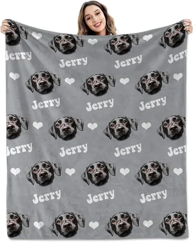 Miniatura 6 de Pamaheart Sube tu manta de fotos para perro, gato, mascota con foto personalizada, manta de perro y gato, manta de fotos, manta de Navidad de perro