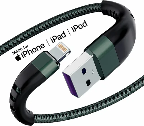 Miniatura 16 de Essri 3 cables de carga cortos de 1 pie para iPhone, con certificación MFi, cables Lightning fuertes de nailon trenzado, carga rápida USB para Azul