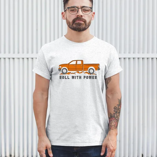 Miniatura 68 de Tee Hunt Camisetas gráficas y camisetas sin mangas para hombre Roll with Power Pickup Truck