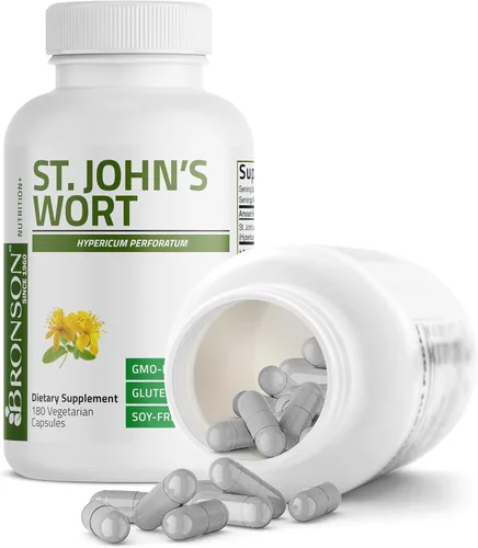 Miniatura 4 de Bronson Hierba de San Juan 700 mg por porción Hypericum Perforatum apoya un estado de ánimo positivo - Sin OMG, 180 cápsulas vegetarianas
