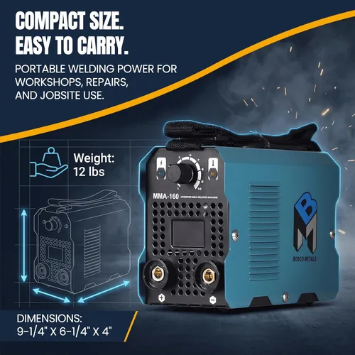 Miniatura 5 de Soldador de varilla - Máquina de soldadura inversora MMA Fuerza de arco, soldadores antiadherentes Soldador portátil compacto - Doble voltaje